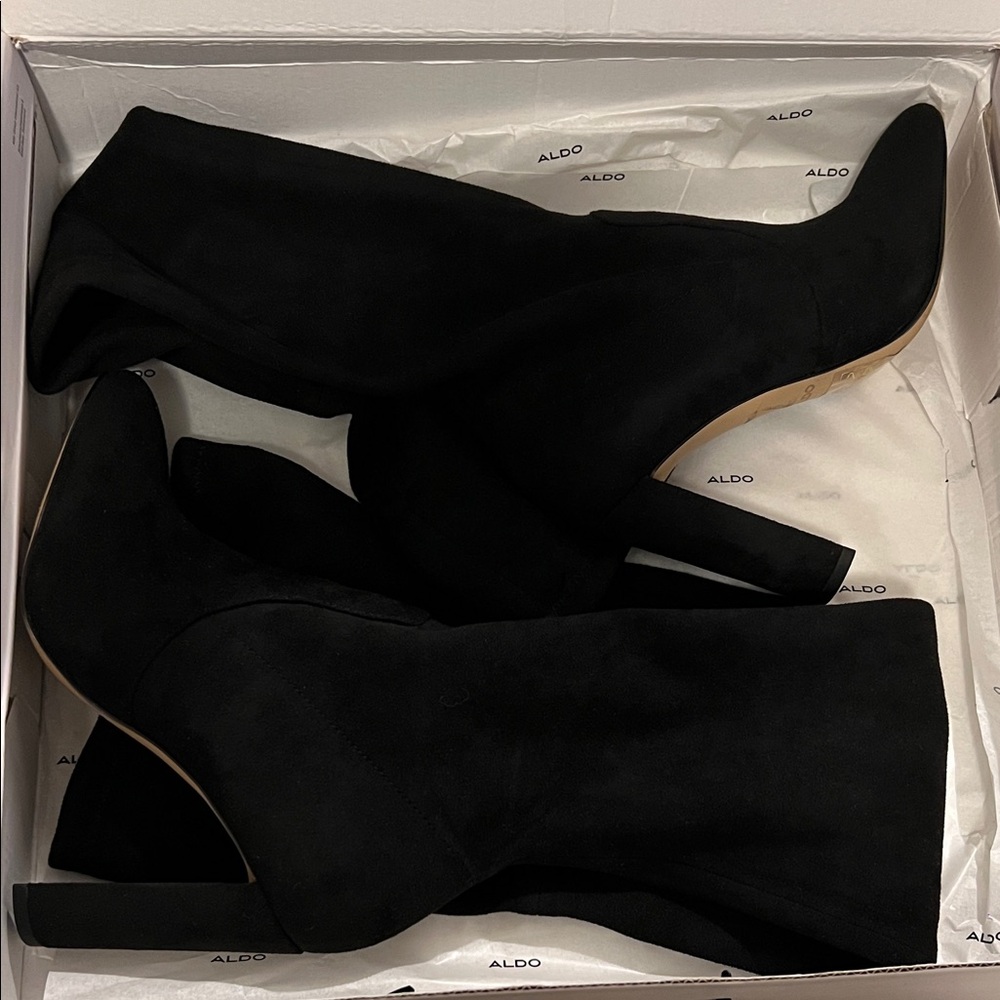 ALDO Black Over-the-Knee Block Heel Boots